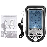 Omabeta Tragbarer LCD-Kompass 8 in 1 Multifunktionaler Elektronischer Wetterhöhenmesser Höhenbarometer für Outdoor-Wandercamping