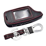 AOEGNS Leder Schlüsseletui Zwei-Wege-Auto-Alarmanlage LCD-Fernbedienung Schlüsselanhänger Tasche, passend für Pandora DXL 3000 3100 3170 3300 3210 3500 3700