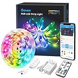 Govee LED Strip 5m, RGB LED Streifen Bluetooth, Farbwechsel, Musik Sync, 64 Szenenmodus,Steuerbar via App-steuerung, Fernbedienung und Steuerbox