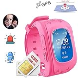 EUPEFIST GPS Kid Tracker Smart Wrist Watch, Kinder Wasserdicht Smart Watch Für Kinder Mit SOS-Taste GPS Watch Locator Q50 Für Ios Und Android 4-14 Jahre Jungen Mädchen Geschenke,R