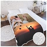 Fotodecke mit eigenen Fotos Decke - Super Weich Bedruckte Kuscheldecke personalisierte Decke Fotogeschenk für Jahrestag, Geburtstag, Weihnachten, Valentinstag