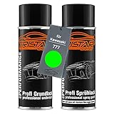 TRISTARcolor Motorradlack Spraydosen Set für Kawasaki 777 Verde Grundlack Basislack Sprühdose 400