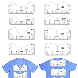 T-Shirt Machen Lineal DIY T-Shirt Ausrichtung Werkzeuge T-Shirt Template Sewing Rundhals Kleidung Lineal Vinyl Vorlage Guide Schablonen-Lineal Lineale Leitfaden Aufbringen Von Und Sublimations Desig