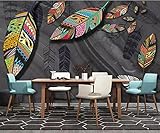 Wandbild Tapete 3D Feder Wohnzimmer Schlafzimmer Wanddekoration M