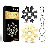 18-in-1 Schneeflocken-Multitool, Geschenke für Männer, einzigartiger, tragbarer Edelstahl-Flaschenöffner, Schraubenschlüssel, Schlüsselanhänger, Multi-Tool für Camping, Outdoor, Weihnachten, Vatertag