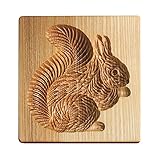 wojonifuiliy Holzbackform Kek-Press-Stempelformen Plätzchenform Backwerkzeug - Lustige 3D Holz DIY Formen Plätzchenstempel Keksformen für Kuchen Dekorieren Dessert Handwerk Küche (A, 10x10x2cm)