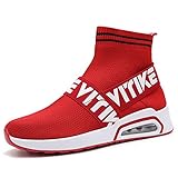 VITIKE Kinder Damen Sneakers Jungen Mädchen Sneaker Damen Sportschuhe Outdoor Schuhe Jungen Turnschuhe Laufschuhe Schnürer Freizeit Schnürer Sportschuhe Kinder Sneaker, 2-rot, 37 EU