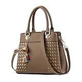 SDINAZ Damen handtaschen Mode Schultertaschen PU Leder Shopper Umhängetaschen B