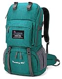 MOUNTAINTOP 40L Wanderrucksack Trekkingrucksack Damen Herren Outdoor Reiserucksack mit Regenhülle für Camping Klettern Wandern Sport (Grün)