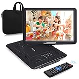 NAVISKAUTO 16' Tragbarer DVD Player HDMI Eingang HD 1080P 1366*768 6 Stdn. Akku 270°Drehbarer Portabler DVD Player Memory USB AV IN/OUT mit H