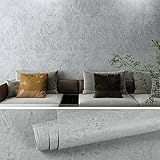 VEELIKE Tapete Betonoptik Grau Selbstklebendes Folie Retro 40cm×900cm Möbelfolie Industrial Optik Wandtapete Wohnzimmer Klebefolie Küchenrückwand Küchentapete Wand Abwaschbar Schlafzimmer Deko G