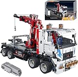 2,4 Ghz Ferngesteuerter LKW Konstruktionskran, 938 Teilig Ferngesteuerter LKW Bausatz für Kinder und Erwachsene, Kompatibel mit Allen Bekannten Bausteinen A,One S