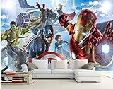 Avengers Jungen Schlafzimmer Foto Tapete Custom 3d Wandbilder Marvel Comics Tapete Kinderzimmer Interior Design Zimmer Dekor Breite 250cm * Höhe175cm p