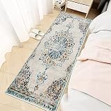 Teppich Läufer, Weich Teppiche für Schlafzimmer Bettvorleger Esszimmer, Teppiche Wohnzimmer Bodenmatte rutschfeste Unterseite Teppich Muster (europäischer Retro, 60 x 180 cm)