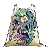 Paedto Turnbeutel Sporttasche Zombie Kopf Kordelzug Rucksack Sporttaschen Strandtasche für Yoga Gym Schwimmen Reise S