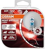 Osram Night Breaker Laser H7 next Generation, +150% mehr Helligkeit, Halogen-Scheinwerferlampe, 64210NL-HCB, 12V PKW, Duo Box (2 Lampen)