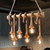 Chents Multi Lights Retro Pendelleuchten 6 Lichter Kronleuchter Lange Pendelleuchte Duplex Gebäude Große Kronleuchter Wohnzimmer Villa Modern M
