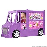 Barbie GMW07 - Food Truck Fahrzeug Spielset mit 30+ Zubehörteile, Mädchen Spielzeug ab 3 J