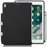 KHOMO iPad Pro 9.7 Zoll Rückseitige Begleiter Hülle Back Cover Case Kompatibel mit Smart Cover, Tastatur, und Apple Pencil - Schwarz Grau - Back Pen Pro 9.7