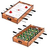 COSTWAY 2 in 1 Spieltisch, Multifunktionsspieltisch aus Holz, Multi-Spieltisch, Air Hockeytisch und Tischkicker, perfekt für Spielzimmer, Bars, Partys, für Erw