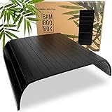BAM BOO BOX Sofatablett - Sofalehnen Ablage aus Bambus - Armlehnen Tablett aus Holz - Sofaablage in Schw