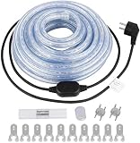 Kefflum 6 Meter LED Streifen, Wasserfest LED Stripe Außen LED Strip IP65 Schlauch Band Leiste Lichtband für Weihnachten Party Balkon Hochzeit Geburtstag Deko und Innen Außen - Kaltweiß