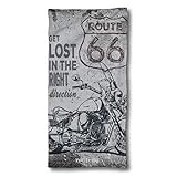 ESPiCO Route 66 Badehandtuch Handtuch Strandlaken Strandtuch Motorrad Chopper Cruiser 75 cm x 150
