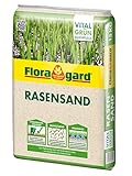 Floragard Rasen-Sand 15 kg für 10 m² • Rasenpflege • zum Lüften schwerer Böden • streuwagenfähig • zum Topdressing nach dem Vertikutieren • zum Ausgleichen von Uneb