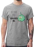 Sprüche Statement mit Spruch - Der frühe Vogel kann Mich mal - XXL - Grau meliert - t Shirts mit sprüchen - L190 - Tshirt Herren und Männer T-S