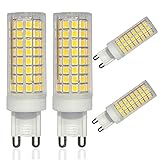 JUTHREE G9 LED Lampen 10W 100W Halogenlampe, Dimmbar Birne G9 Kein Flackern, Kaltes Weiß 6000k 1000LM AC 220-240V G9 LED Leuchtmittel, 360°Abstrahlwinkel, 4 er Pack