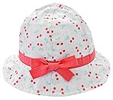 Happy Cherry Baby-Hut, für Mädchen, aus Baumwolle, UV-Schutz, Motiv: Kirsche, Erdbeer-Bob süßer Rand, breiter Sonnenschutz, für den Strand, atmungsaktiv, w