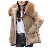 Winterjacke Mädchen Funktionsjacke Mantel Dicker Mantel mit Kapuze Winddicht Kälteschutz Winterjacke fleecejacke fleecemantel Lang Steppmantel Übergangsjack