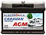 Electronicx Caravan Edition V2 Batterie AGM 100 AH 12V Wohnmobil Boot Versorgung