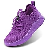 Damyuan Mädchen Laufschuhe Turnschuhe Sportschuhe Straßenlaufschuhe Leicht Gymnastikschuhe Wanderschuhe Freizeit Outdoor Sneakers Joggingschuhe Trekkingschuhe Fitnessschuhe Violett 25 EU