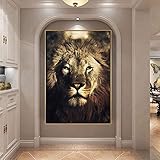 Lion Leopard Nordic Animal Poster und Drucke Wandkunst Leinwand Gemälde für Wohnzimmer Schlafzimmer Home Interior Decoration-60x80cm-Kein R