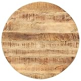 vidaXL Mangoholz Massiv Tischplatte Massivholzplatte Holzplatte Ersatztischplatte Holz Platte für Esstisch Esszimmertisch Rund 15-16mm 80