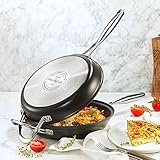 Hagen Grote Wendepfanne, aus 2 Teflonpfannen Ø 24 cm, 4 und 5 cm hoch, für alle Herdarten, backofenfest bis 250 °C, perfekte Pfanne für Omeletts, Pfannkuchen und T