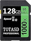 Good Performance 128GB SDXC Card UHS-II Data Speicherkarte SD Memory Card C10, U3, Speed up to 95MB/s for DSLR Camera and 3D Camera, HD Camcorder (128GB)