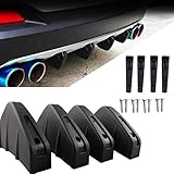 4 Stück Spoiler Auto Spoiler Heckspoiler Universal Limousine Heckstoßstange Kohlefaser Spoiler Wetterfest Gute Zähigkeit Haifischflosse Schützen Abdeckung Anti-Crash Stoßstange Chassis Dek