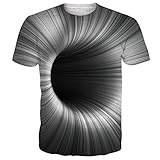 Rave on Friday Damen Herren T-Shirt Swirl 3D Drucken Sommer Aufdruck Rundhals Tee Hemd mit kurzen Ärmeln Tshirts L