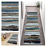 TINGLIU Küchenteppich 80x230cm Pflegeleicht Schmutzresistent Flachgewebeteppich Bunter Stil für Wohnzimmer Flur Büro Schlafzimmer,