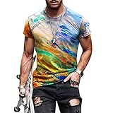 FrüHlings- Und Sommer-Herrenmode-Mehrfarbendruckserie Einfacher T-Shirt-Sp