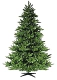 RS Trade HXT 19001 künstlicher Weihnachtsbaum 150 cm (Ø ca. 105 cm) mit 872 Spitzen und Schnellaufbau Klapp-Schirmsystem, schwer entflammbar, unechter Tannenbaum inkl. Metall Christbaum S