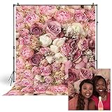 150x220cm Rose-Floral, Neugeborene Portraits Fotografie Hintergrund Kunst Stoff Studio pink Blumen Wand Foto Hintergrund D-8059