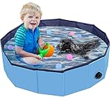 Oberhoffe Hunde Planschbecken,Doggy Pool Faltbarer Badewanne Pool,Haustier-Duschbecken mit,Hundeplanschbecken mit Ablassventil,Haustiere Badewanne,Umweltfreundlichem PVC