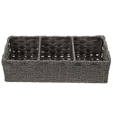 Cabilock Wicker Aufbewahrungskorb 3 Abschnitt: Wasserhyazinth Körbe Hand Gewebt Lagerbehälter Caddy Organizer für Regale Küchenschränke Pantry Badezimmer G