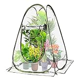 Mini Gewächshaus, Überwinterungszelt für Pflanzen, Gewächshaus Klein Blumentopf Winterschutz Pop Up Gartengewächshaus Indoor Outdoor für Pflanzen (70x70x80cm)