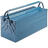 Deuba Werkzeugkasten leer groß Stahl 5-teilig Werkzeugkoffer Werkzeugbox Werkzeugkiste Werkzeug Montage Koffer blau 530x200x200