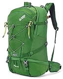Terra Peak Flex 40 Wanderrucksack 40L für Herren und Damen mit Trinksystem grün Outdoorrucksack Wandern, Radfahren, Reisen, Sport wasserabweisendes Material zusätzliche Helmhalterung und Regenhü