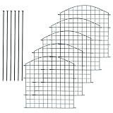11tlg Teichzaun Set, Metall Gartenzaun Außenzaun Hundezaun Geflügelzaun Gitterzaun mit Oberbogen oder Unterbogen (5PC Oberbogen)